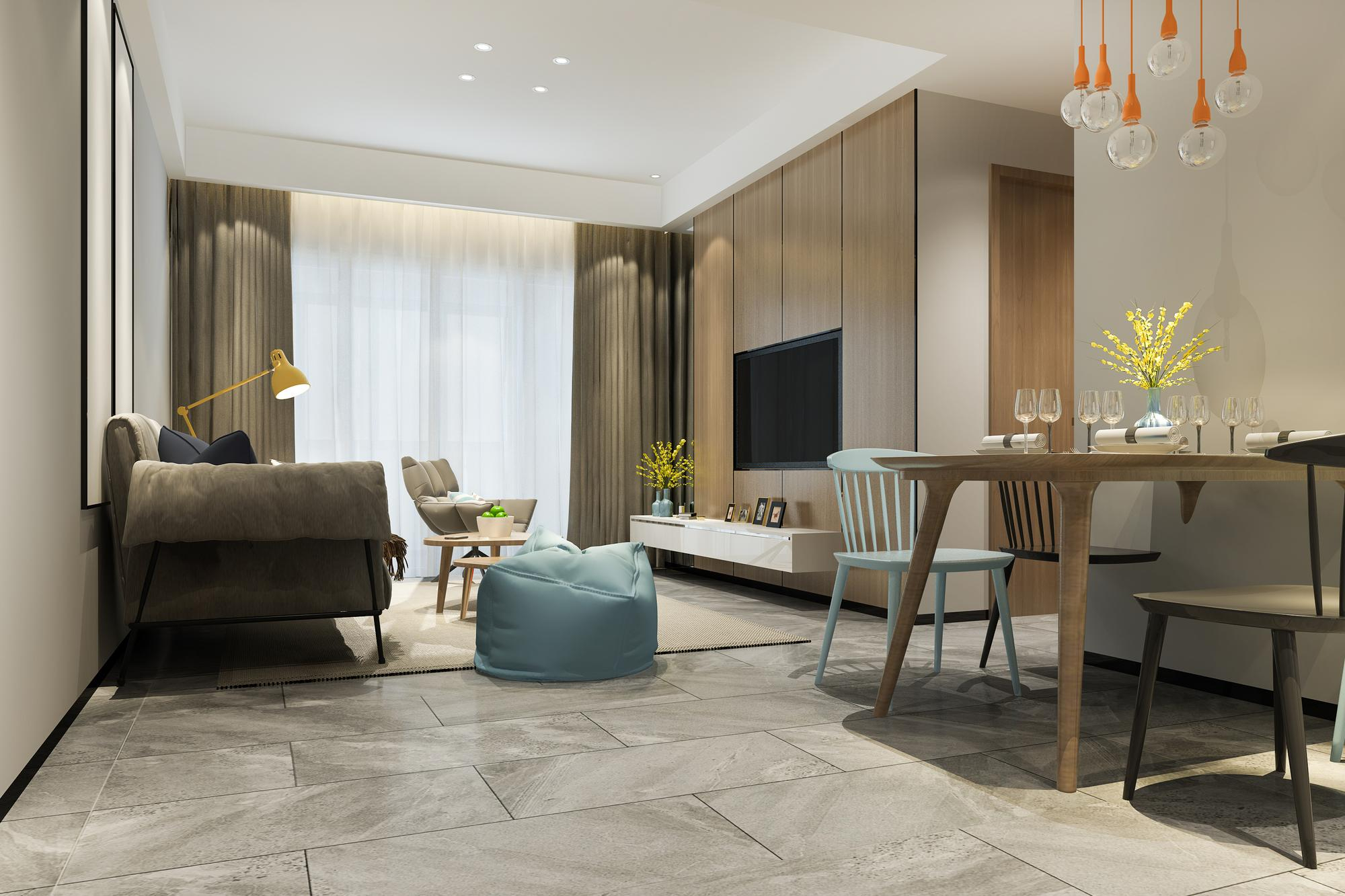 Endüstriyel Tasarım Loft Daire Mutfak Alanı küçük resim