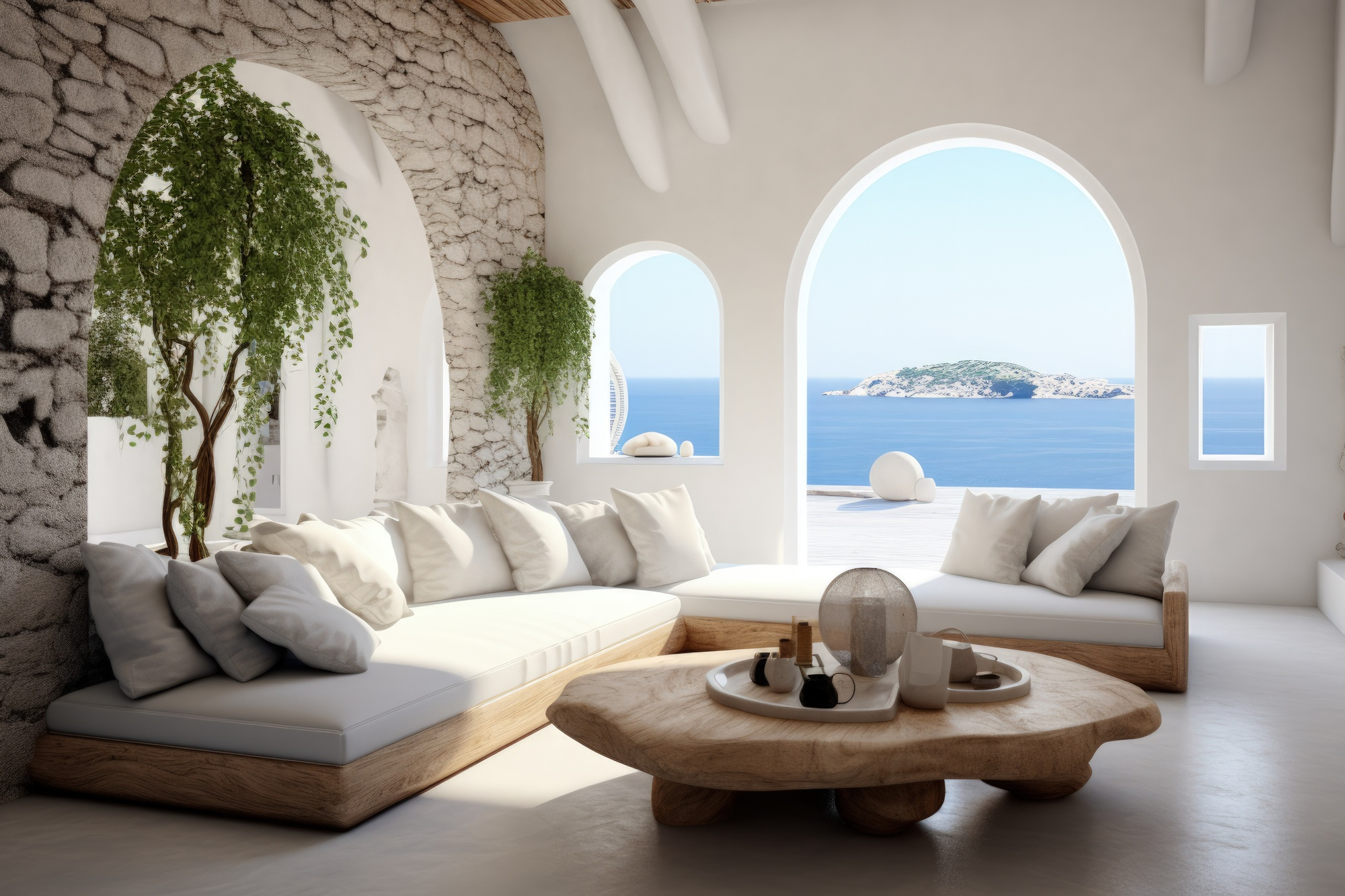 Aydın Kuşadası'nda deniz manzaralı, komple yenilenmiş modern villa dış cephesi